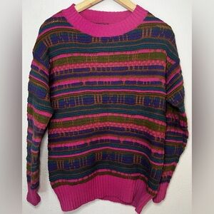 WILD FABLE RETRO 90s MULTI COLOR BOHO COLORFUL KNIT SWEATER WOMENS XS